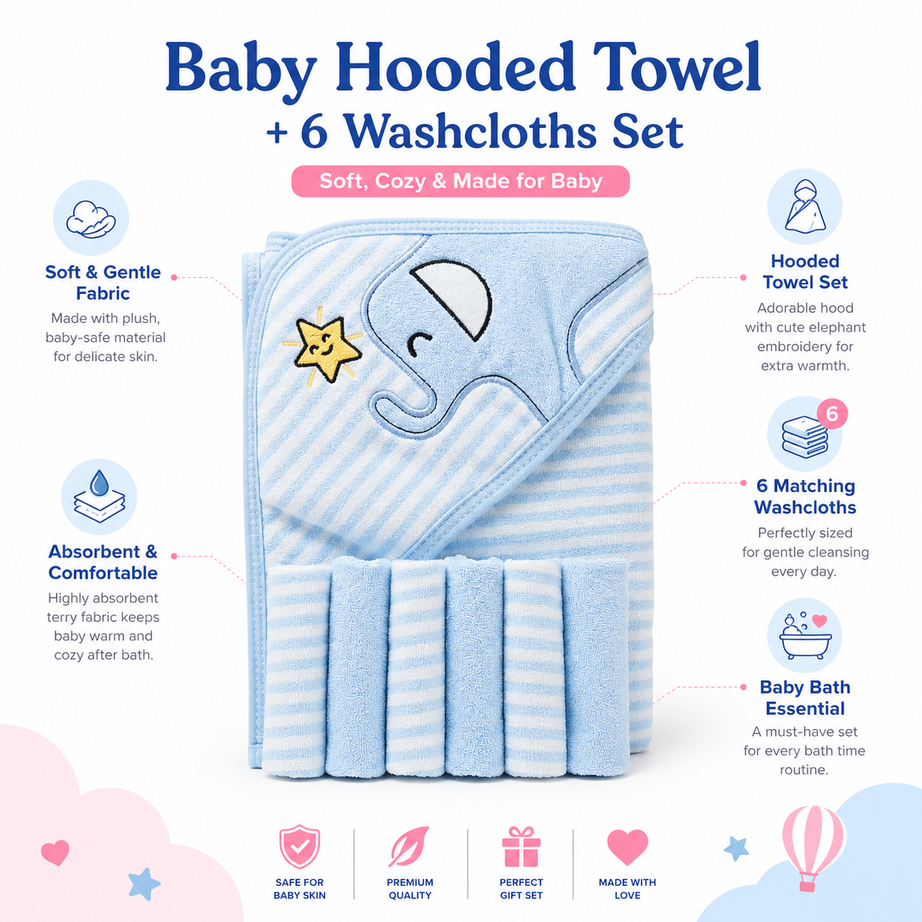 Elephant Hooded Towel Set