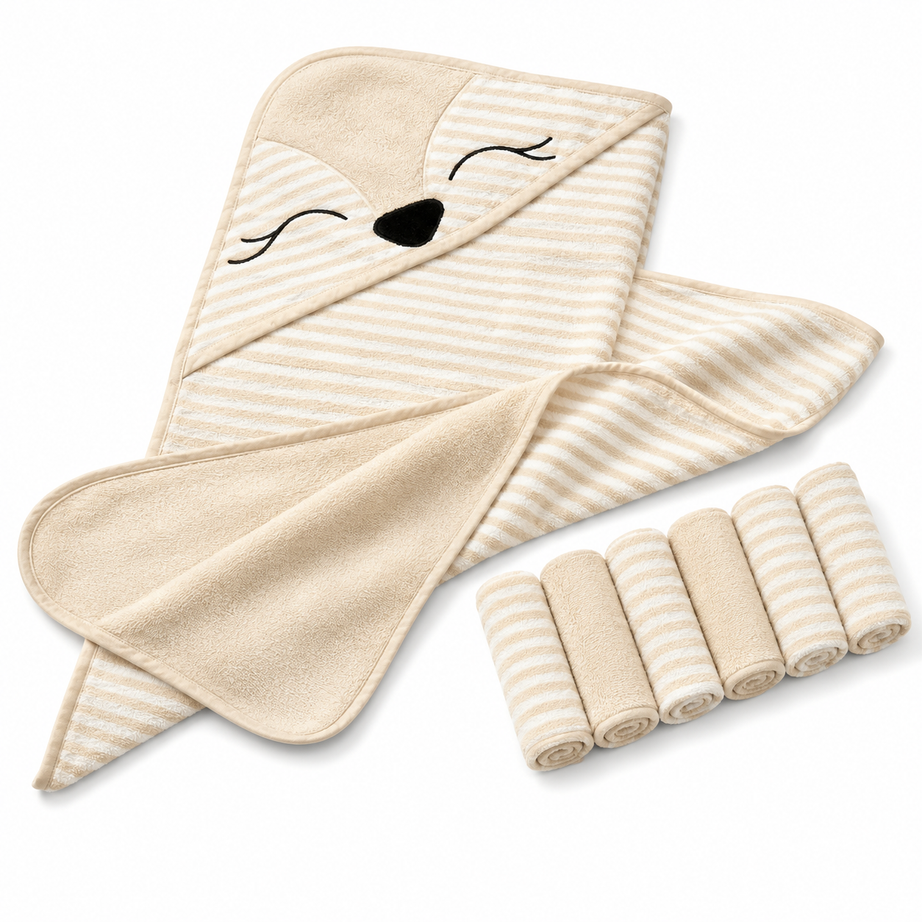 Bear Hooded Towel Set