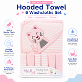 Cat Hooded Towel Set