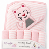 Cat Hooded Towel Set