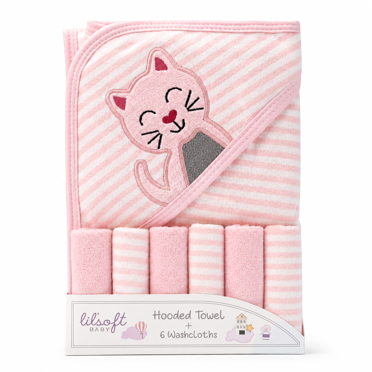 Cat Hooded Towel Set
