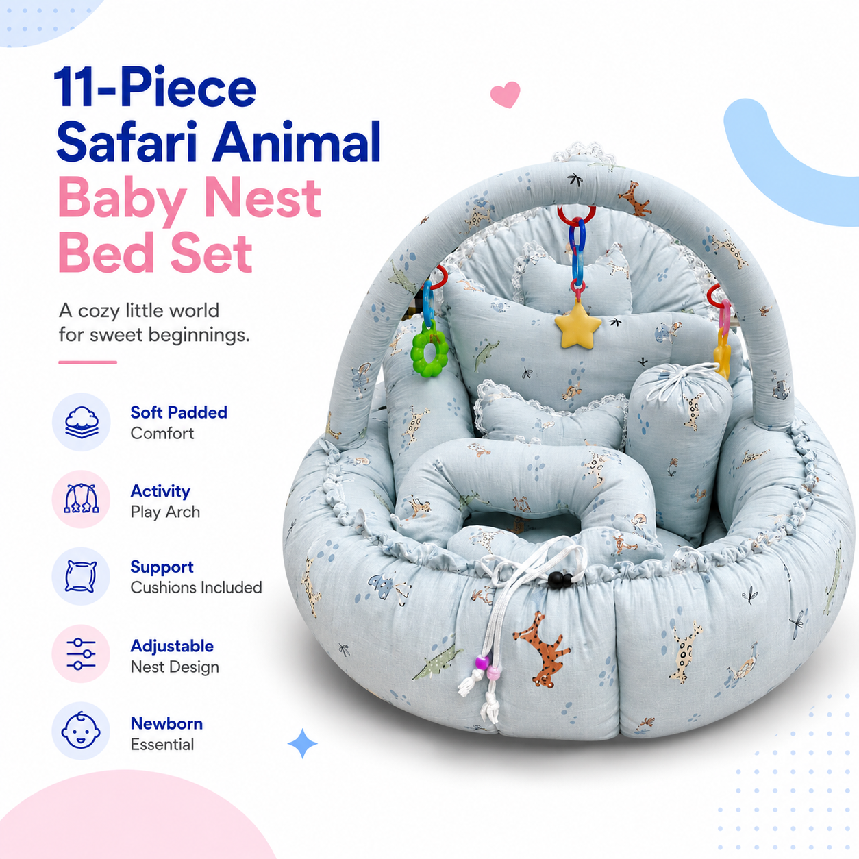 Safari Animal 11Pc Bed Set