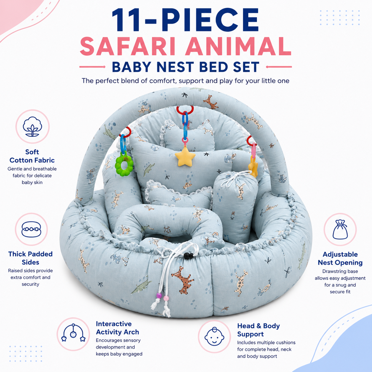 Safari Animal 11Pc Bed Set