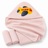 Pink Airplane Hooded Towel
