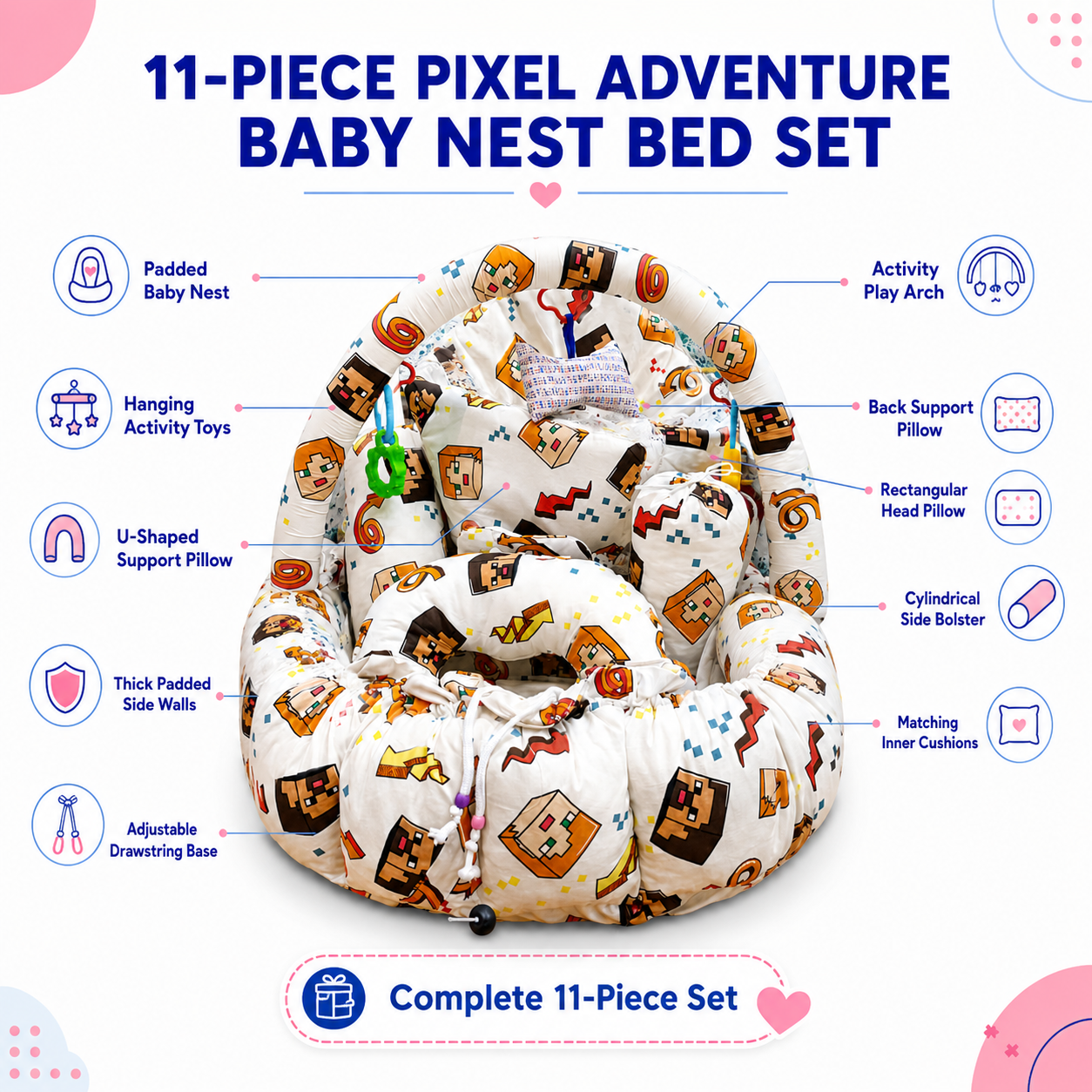 Pixel Adventure 11Pc Bed Set