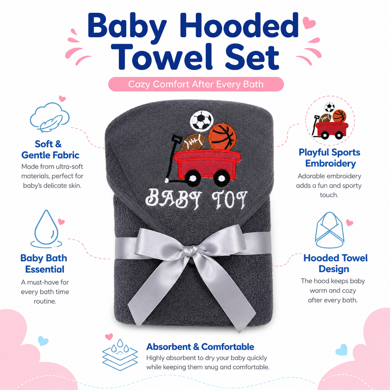 Sports Wagon  Hooded Towel