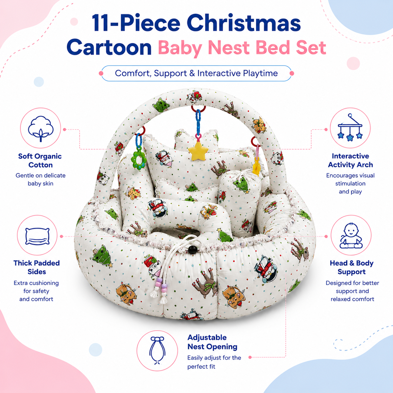Christmas Cartoon 11Pc Bed Set