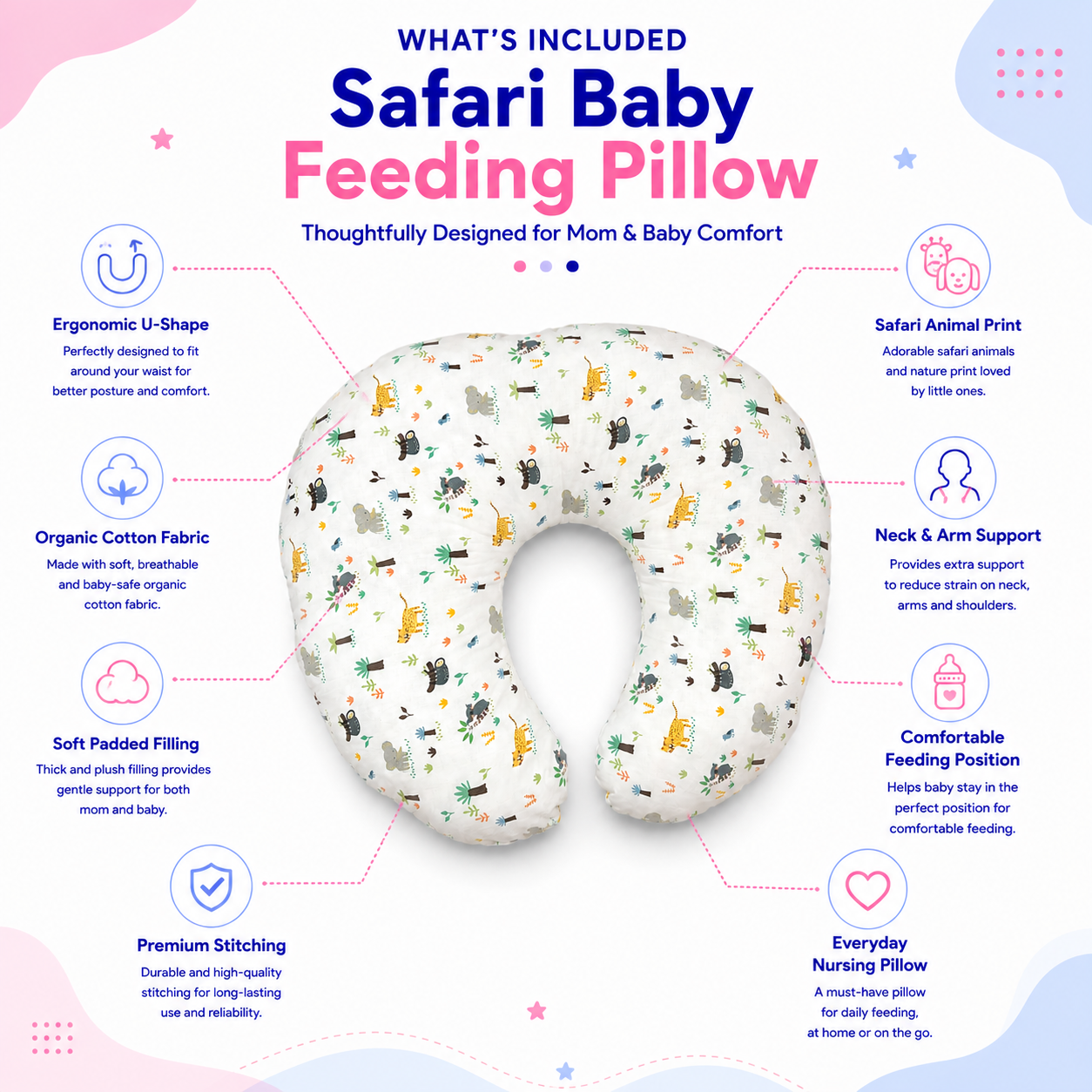 Safari Baby Feeding Pillow