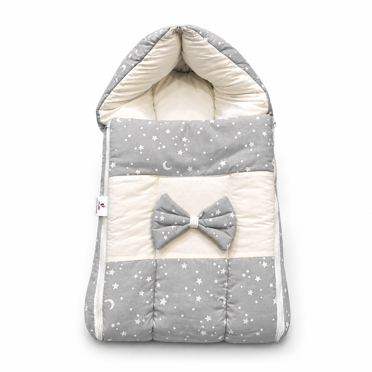 Grey Star Bow Baby Carry Nest