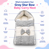 Grey Star Bow Baby Carry Nest