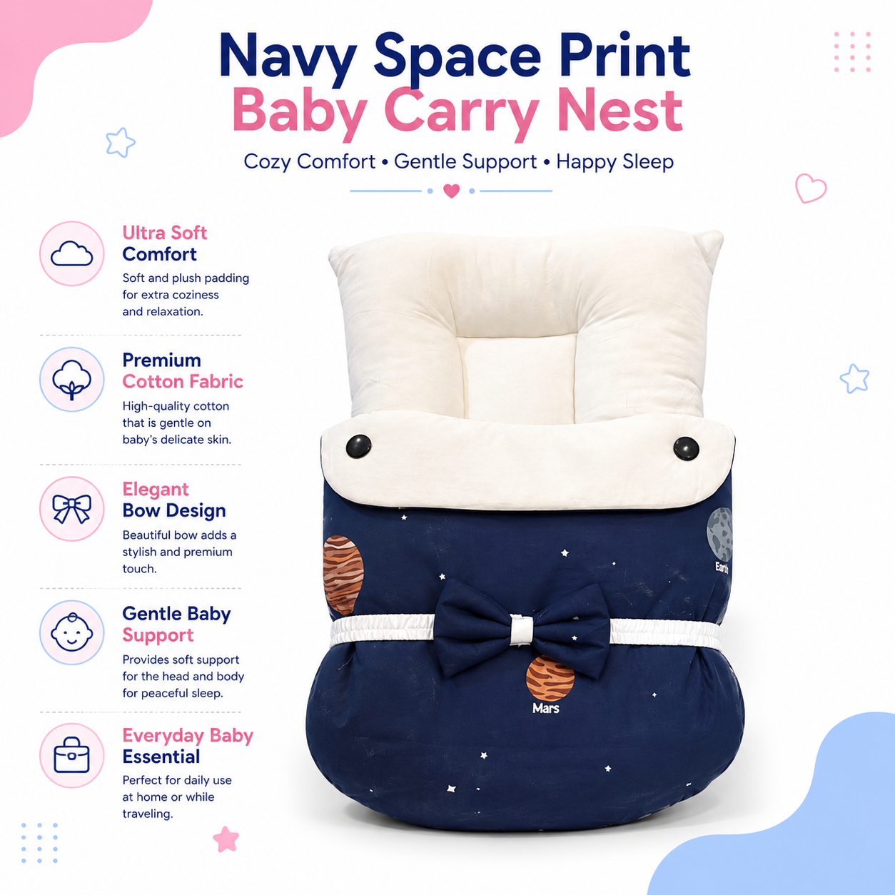 Navy Space Print Carry Nest