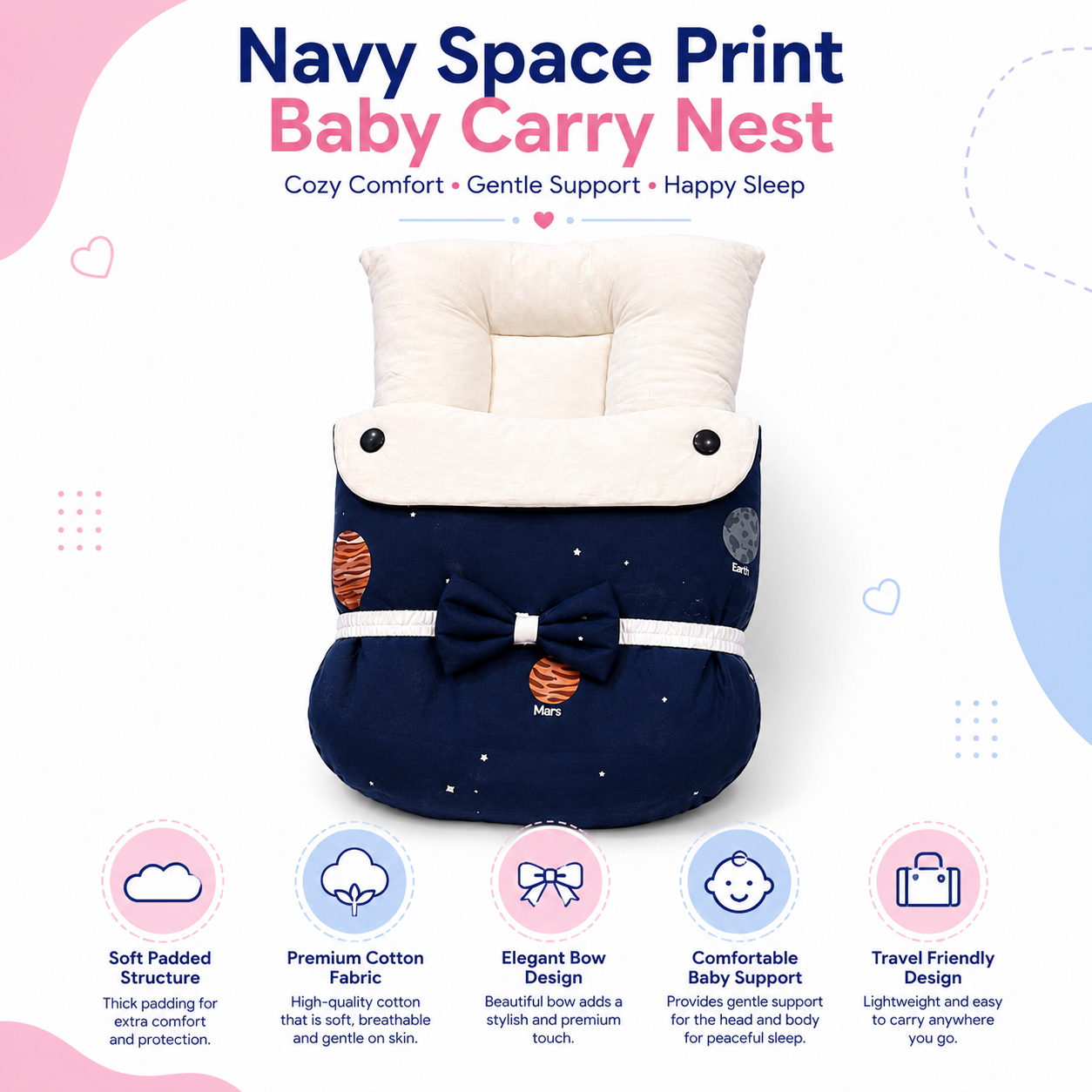 Navy Space Print Carry Nest