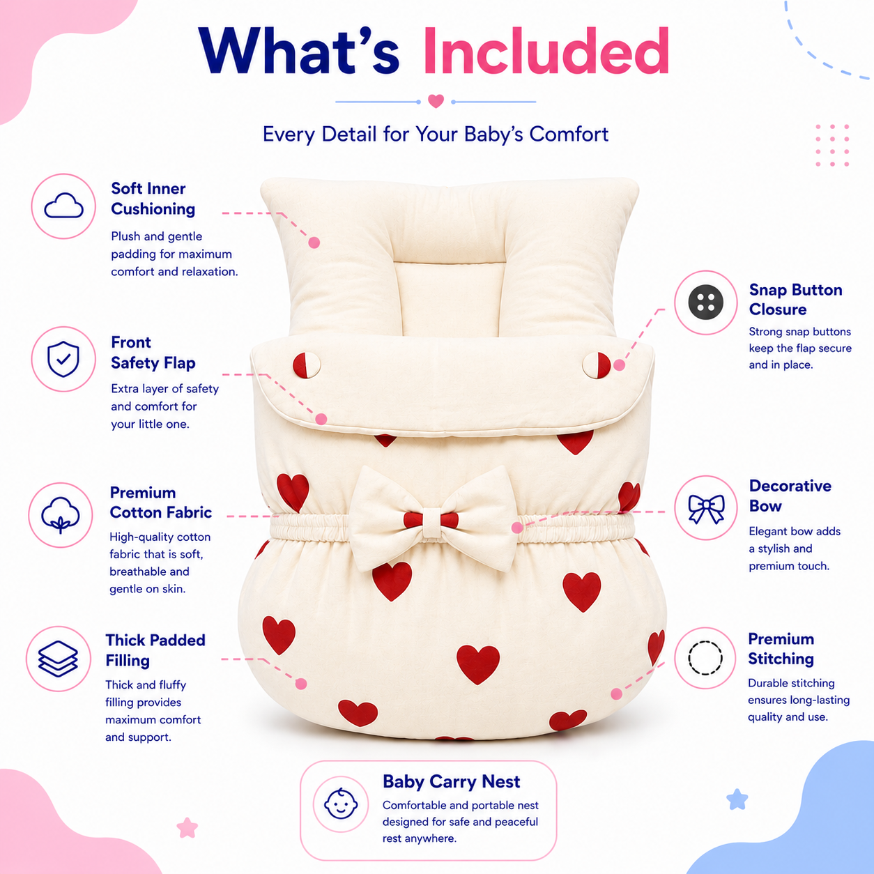 Heart Print Carry Nest