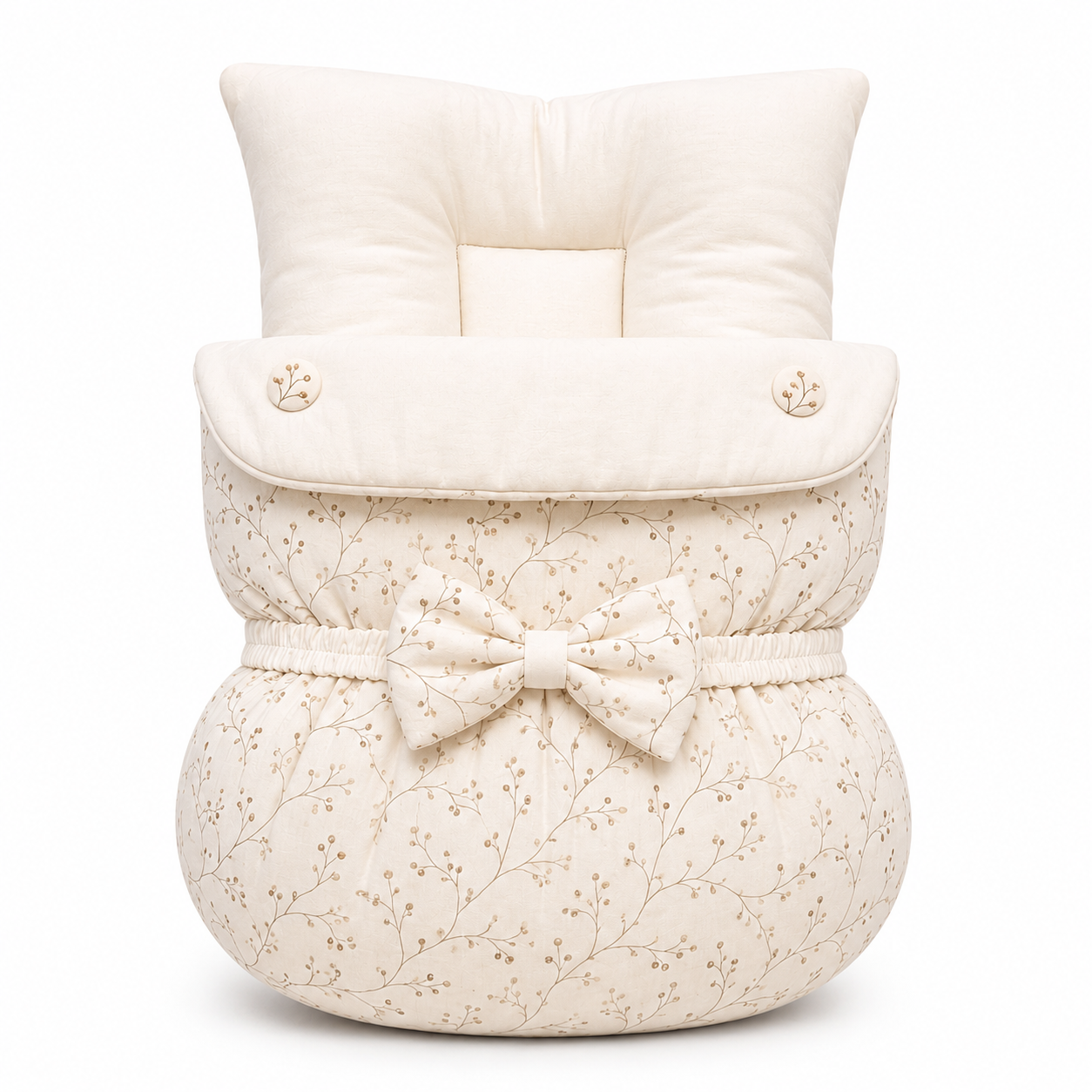 Cream Botanical Print Carry Nest