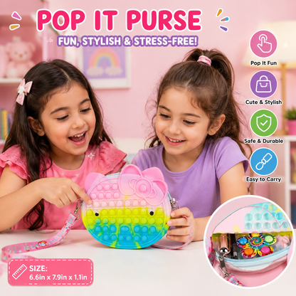 Rainbow Pop It Kitty Purse