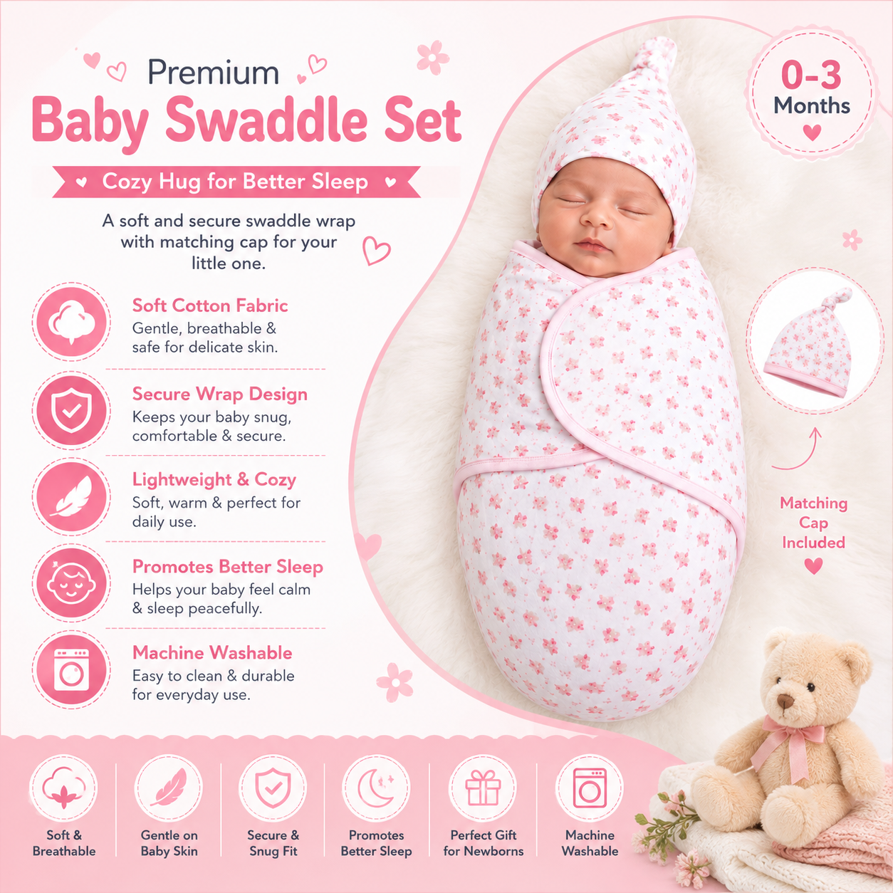 Baby Swaddle Set