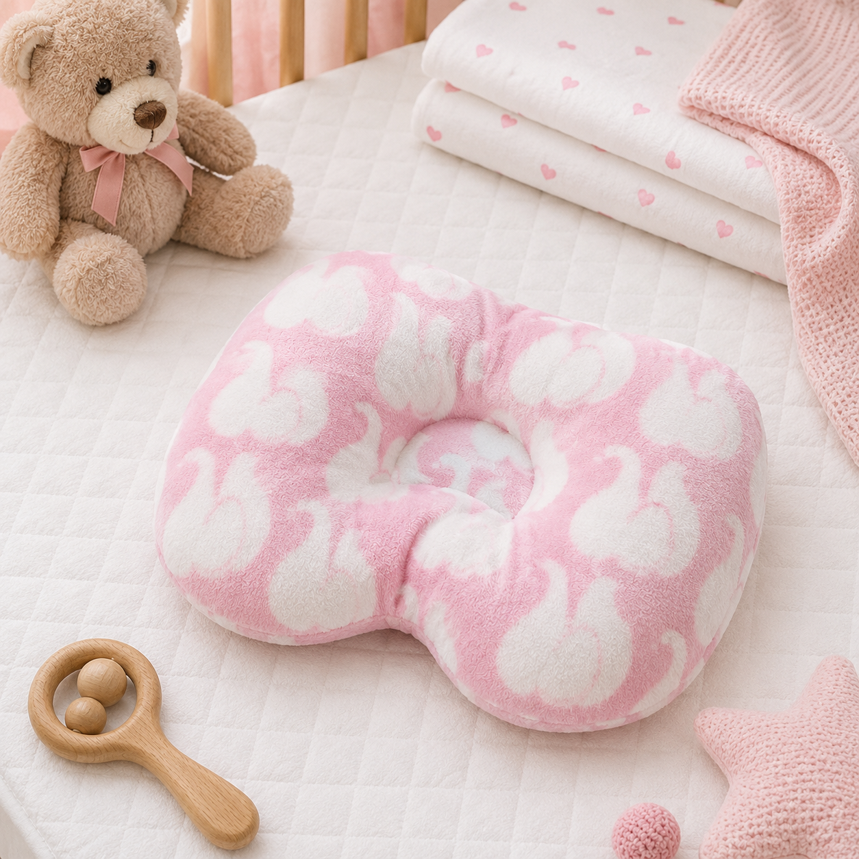 Swan Baby Head Pillow