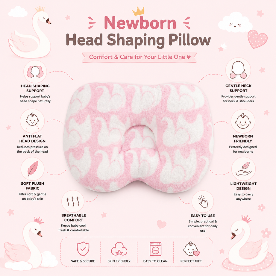 Swan Baby Head Pillow