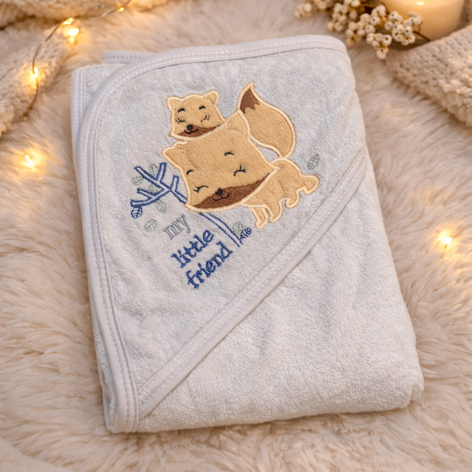 Snuggle Fox Hooded Towel Wrap