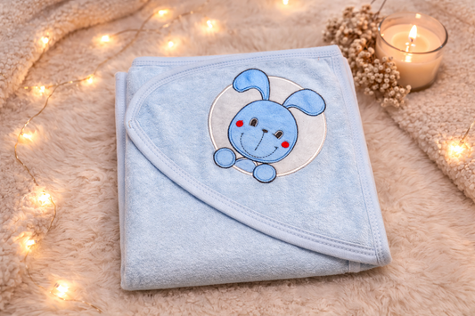 Bunny Bliss Pink Hooded Towel Wrap