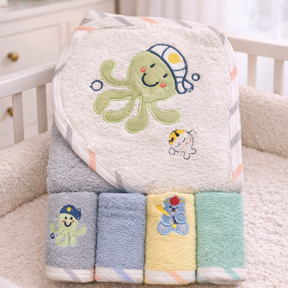 Octopus Bath Towel Set