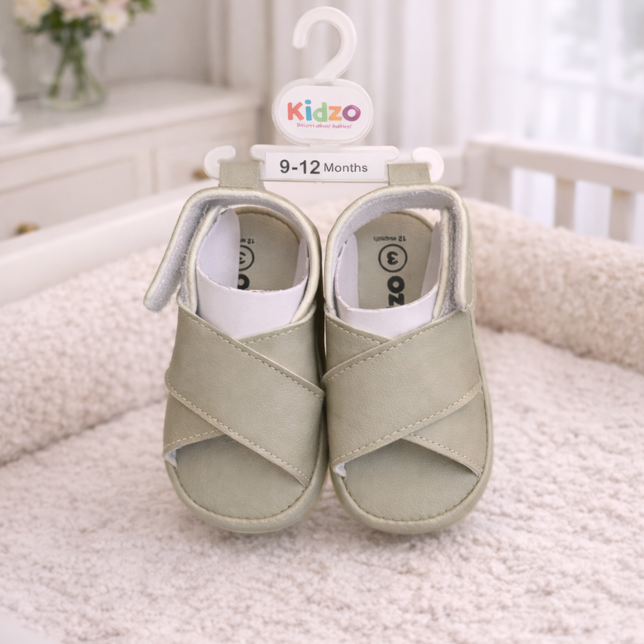 Olive Cross Baby Sandals