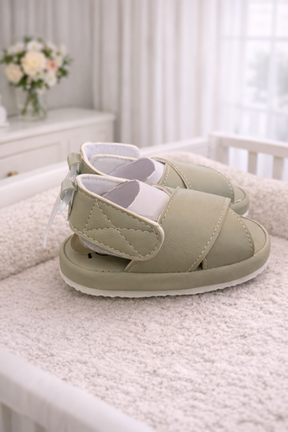 Olive Cross Baby Sandals