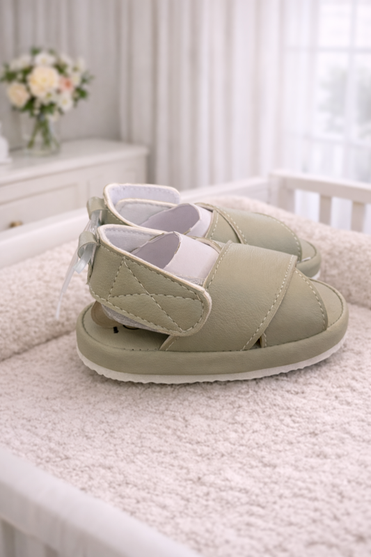 Olive Cross Baby Sandals