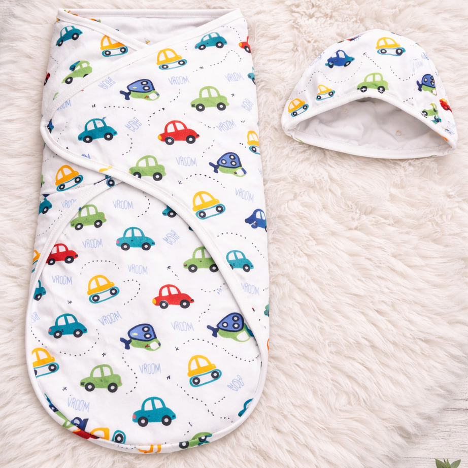 Vroom Vroom Baby Swaddle Set