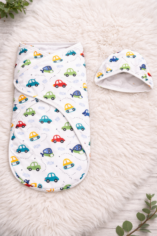 Vroom Vroom Baby Swaddle Set