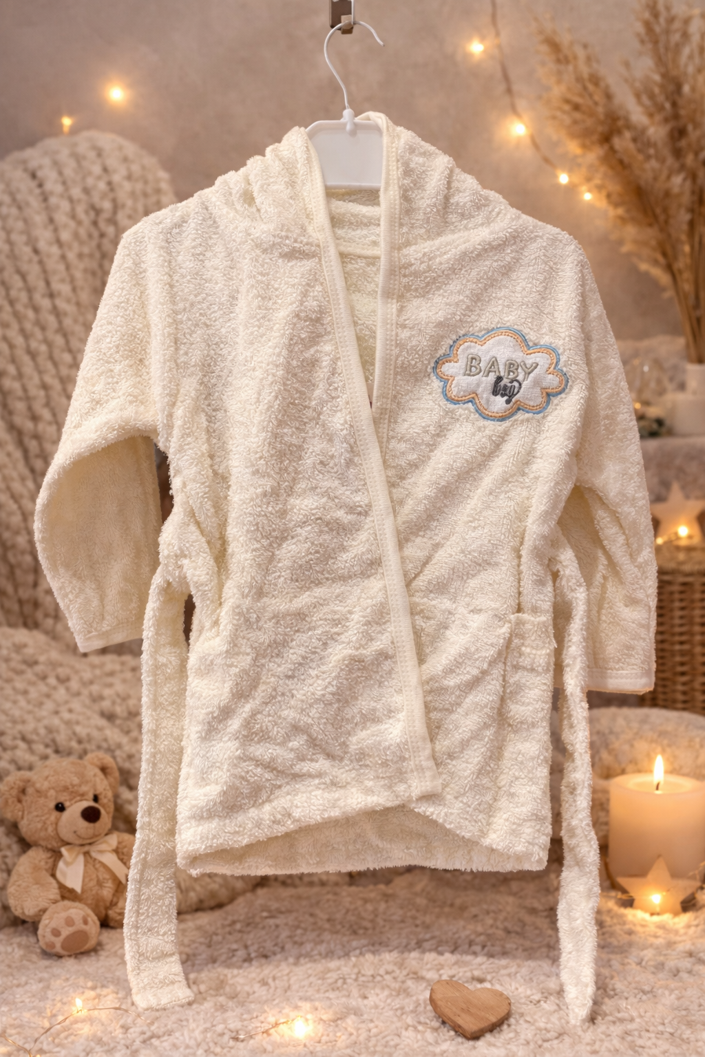 Baby Cloud Plush Hooded Bathrobe