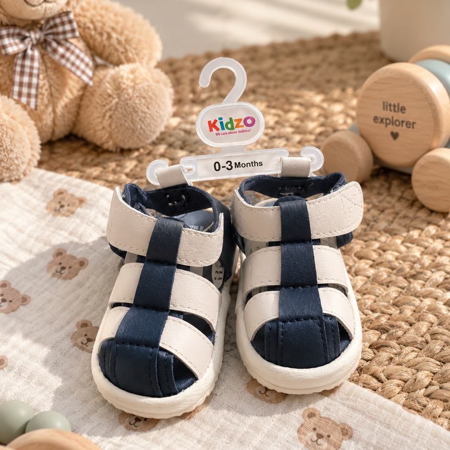 Baby Comfort Sandals – Navy & White