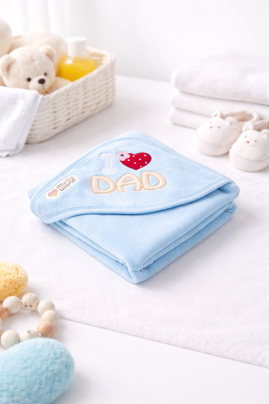 Love Dad Hooded Baby Bath Towel