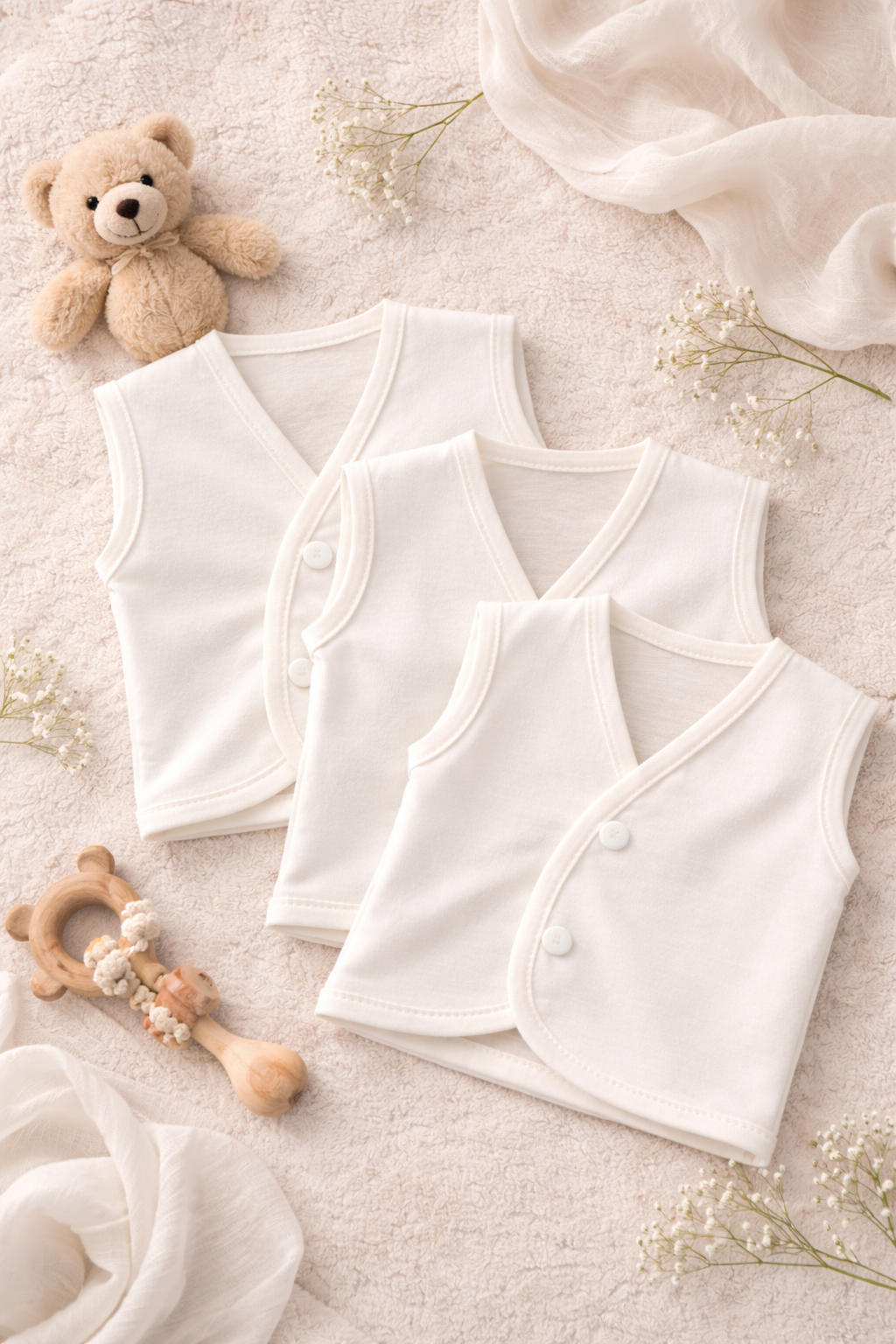 Pure Comfort Baby Vest – Set of 3