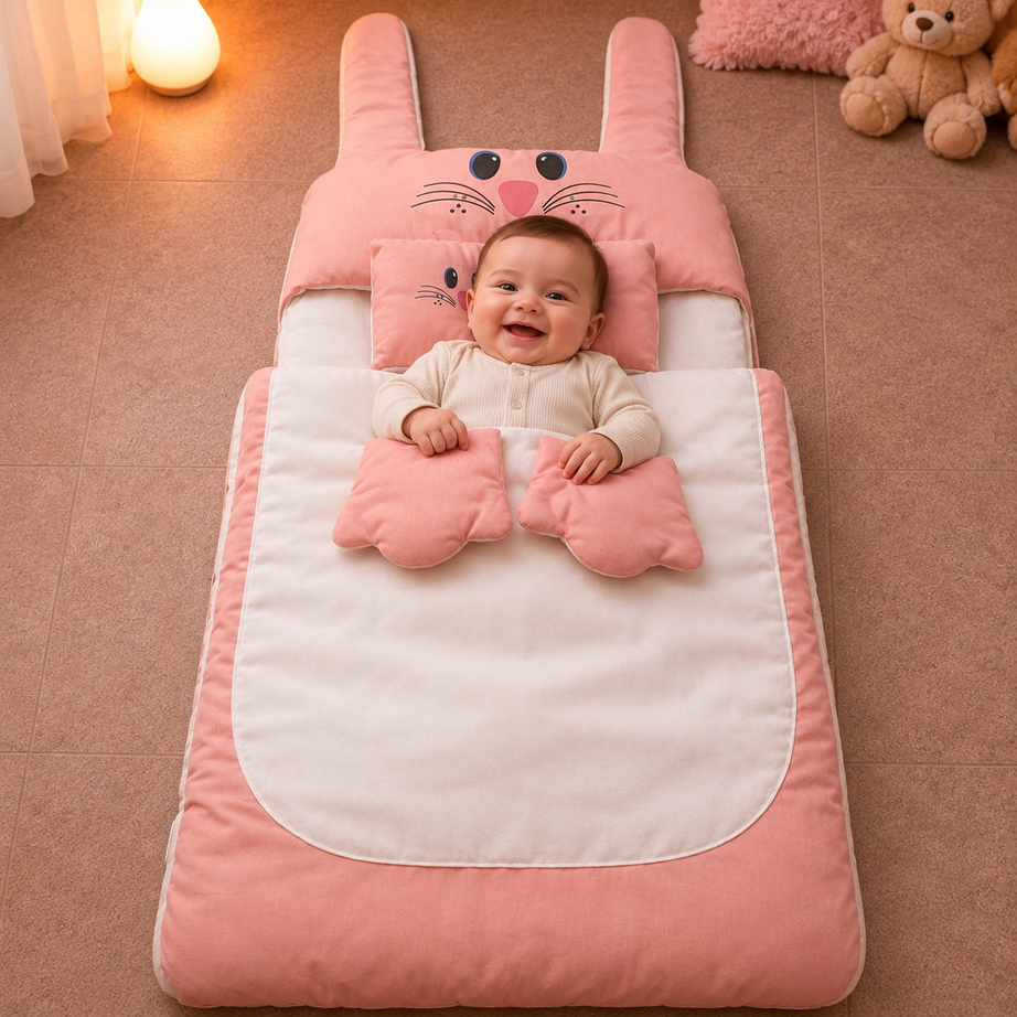 Cute Bunny Baby Sleeping Nest – 100% Soft Cotton
