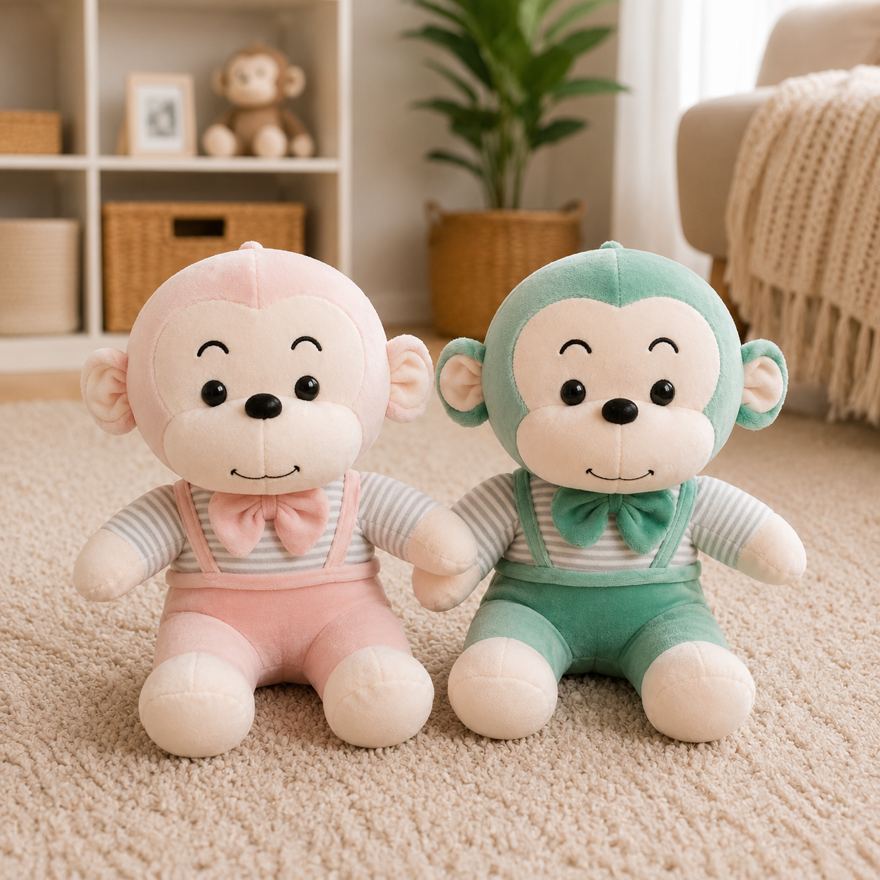 Monkey Plush Pair