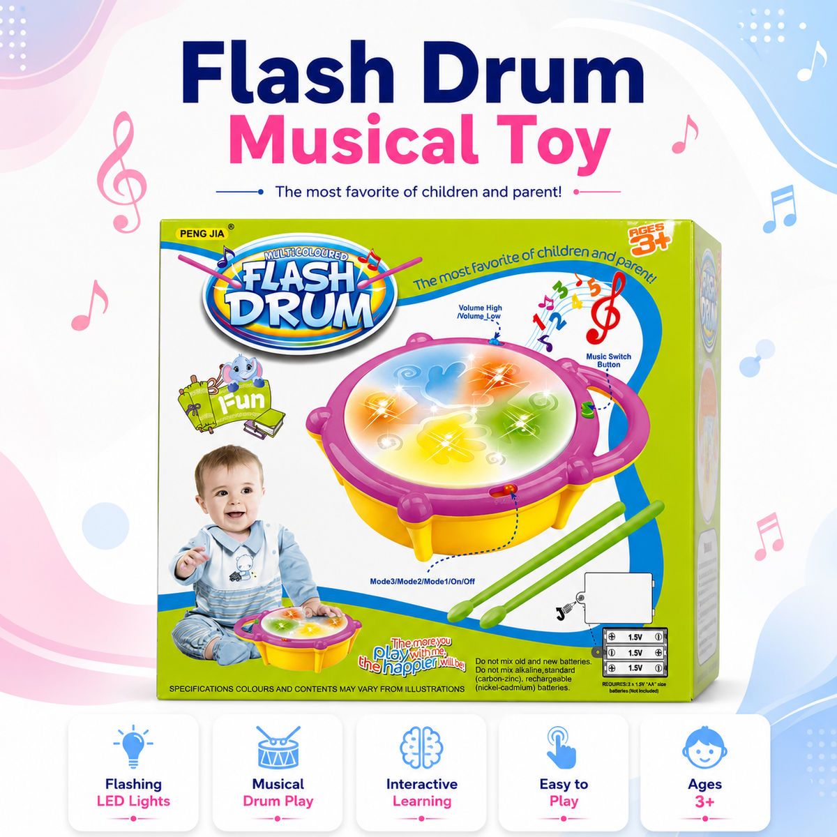 Flash Drum Musical Toy