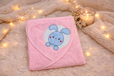Bunny Bliss Pink Hooded Towel Wrap