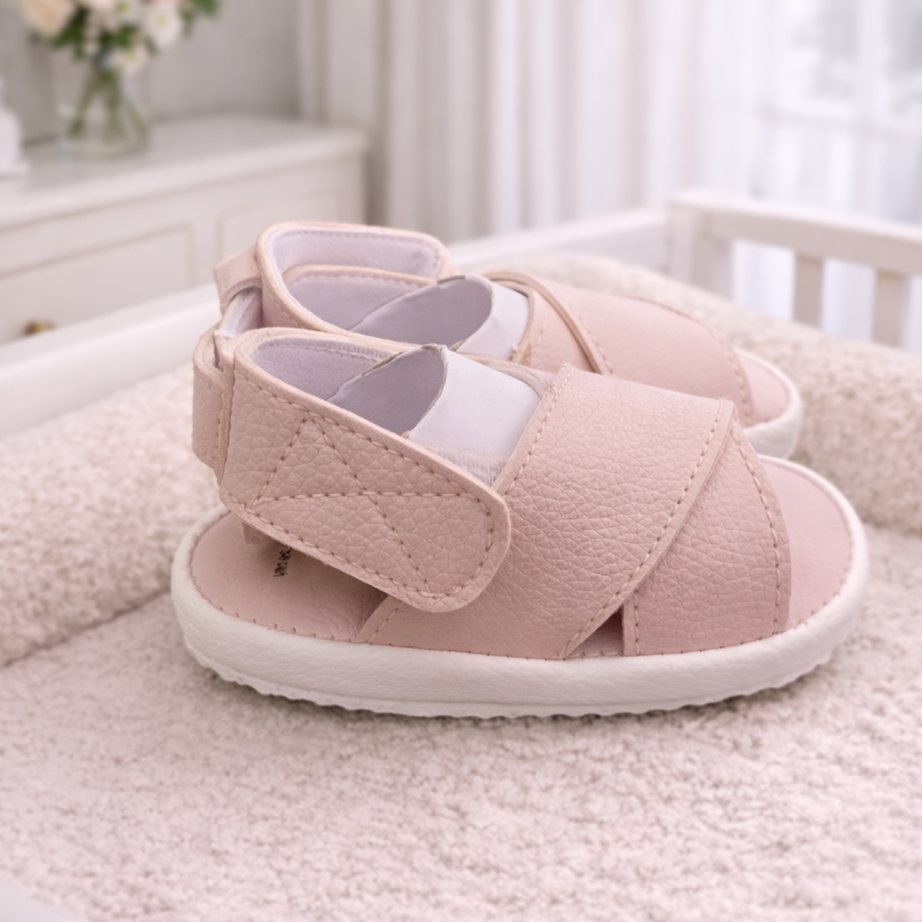 Pink Cross Baby Sandals
