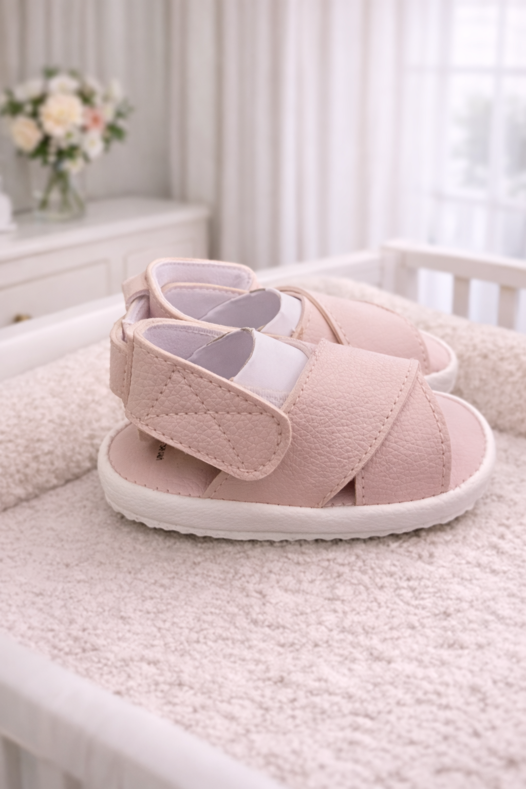 Pink Cross Baby Sandals