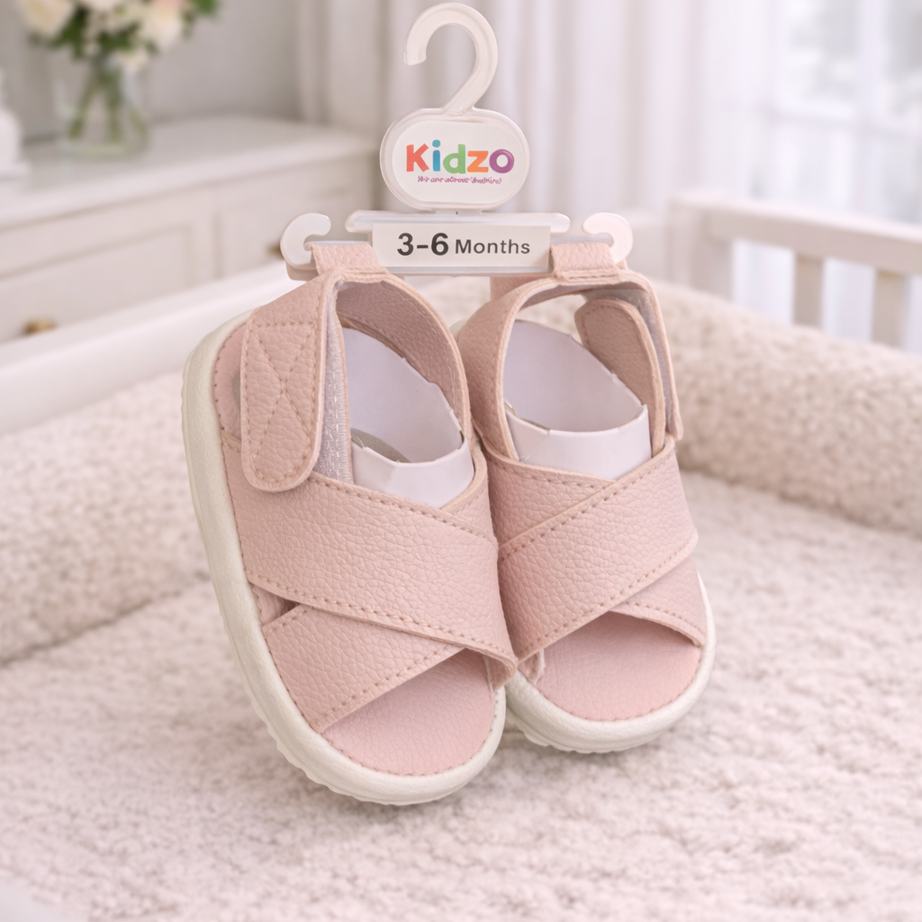 Pink Cross Baby Sandals