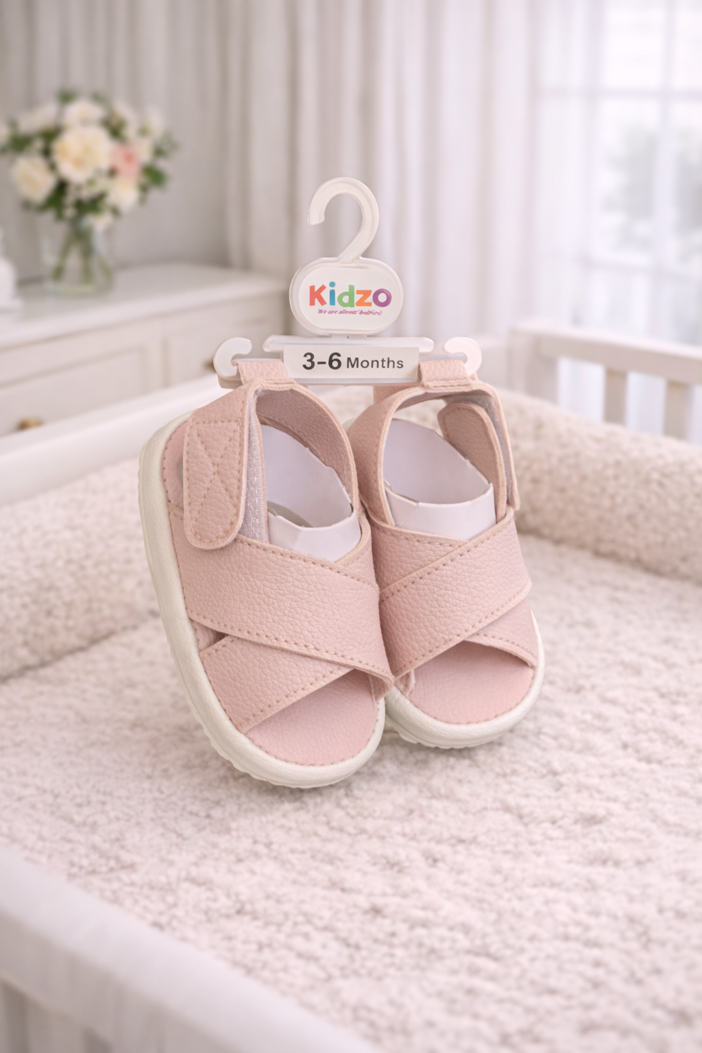 Pink Cross Baby Sandals