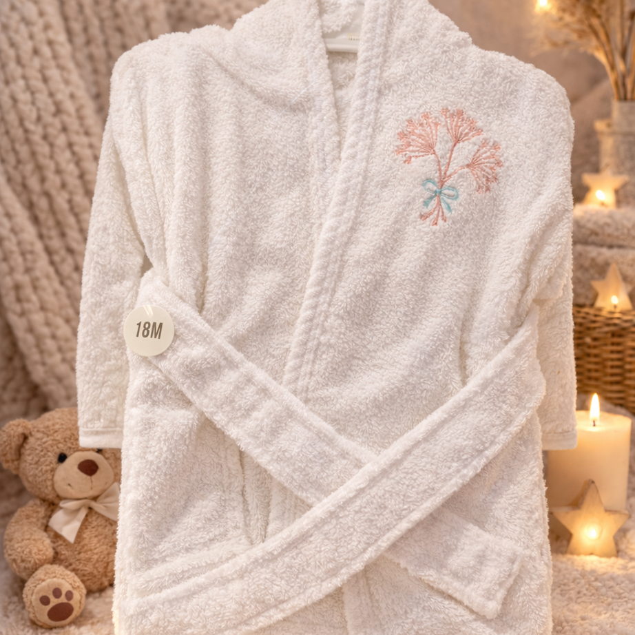 Snow Bloom Kids Hooded Bathrobe