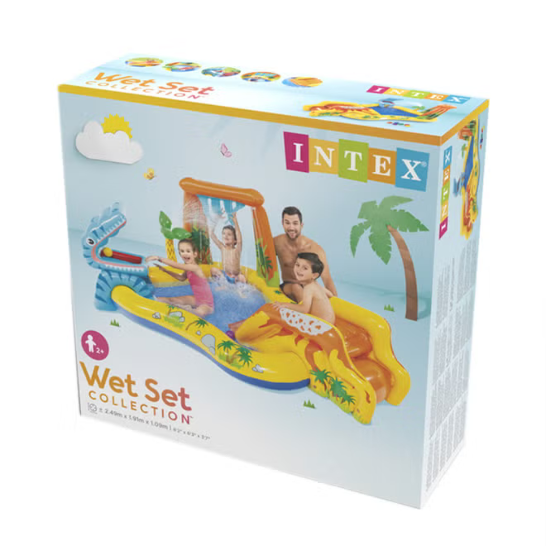 Dino Inflatable Water Slide Pool