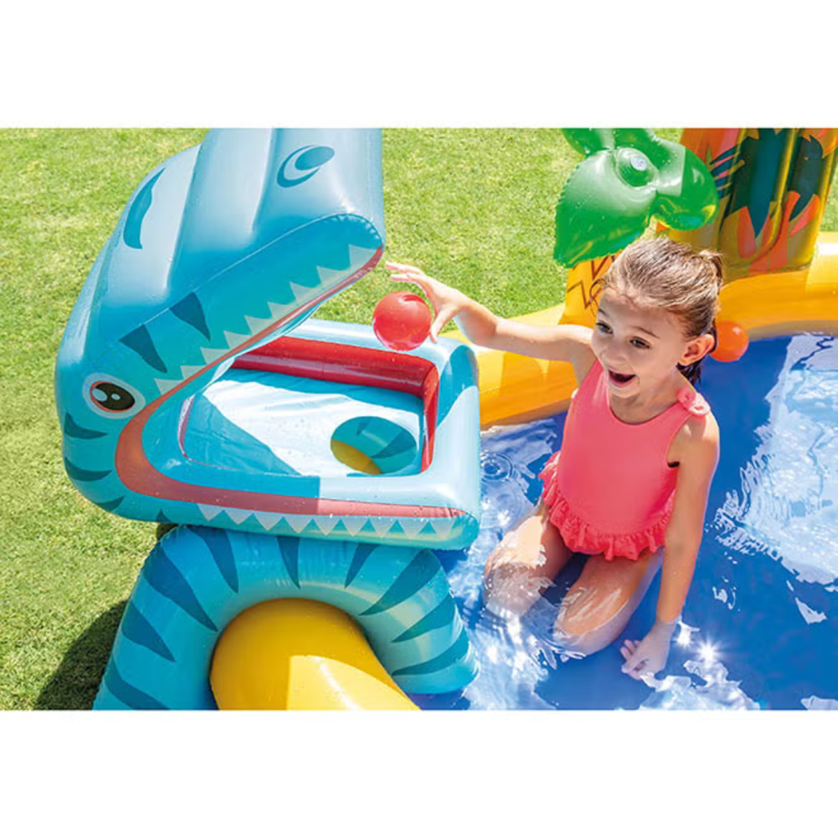 Dino Inflatable Water Slide Pool