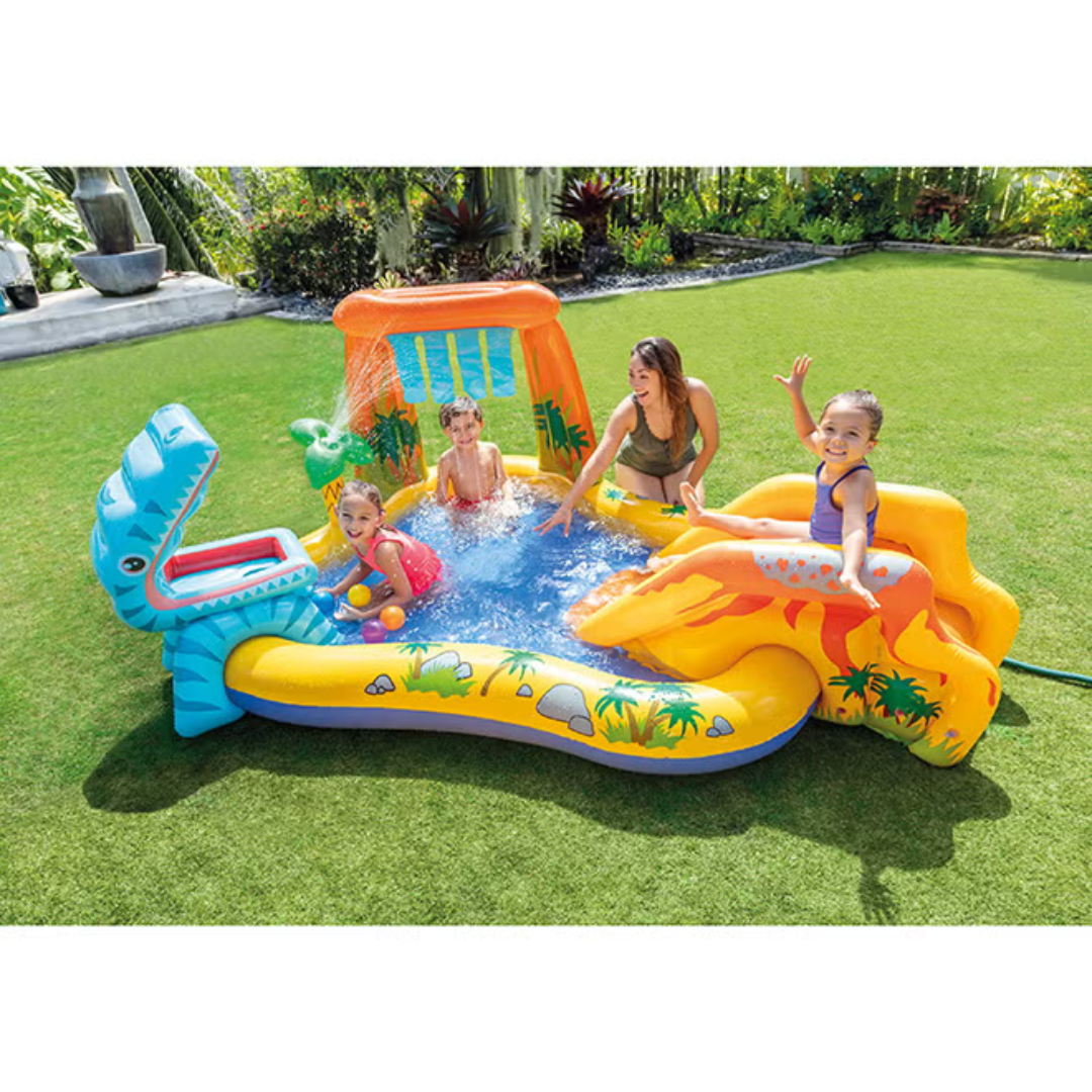 Dino Inflatable Water Slide Pool