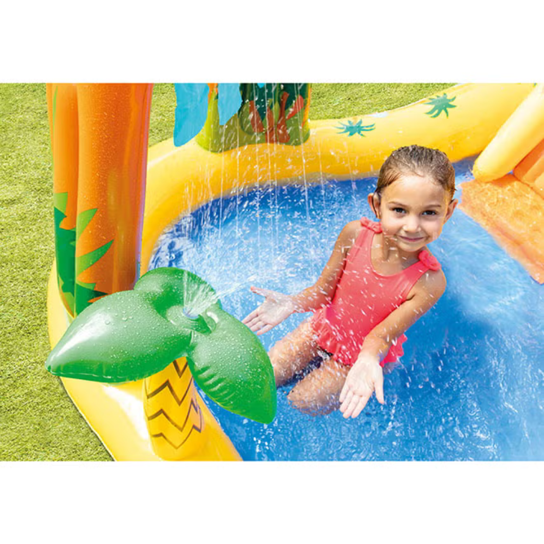 Dino Inflatable Water Slide Pool