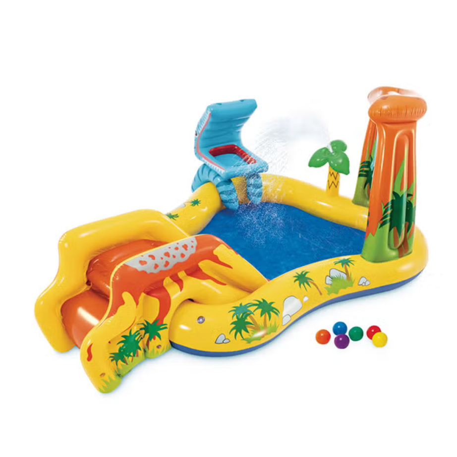 Dino Inflatable Water Slide Pool