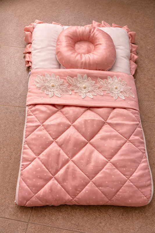 Luxury Floral Baby Nest – Silk Finish & 100% Cotton Inside