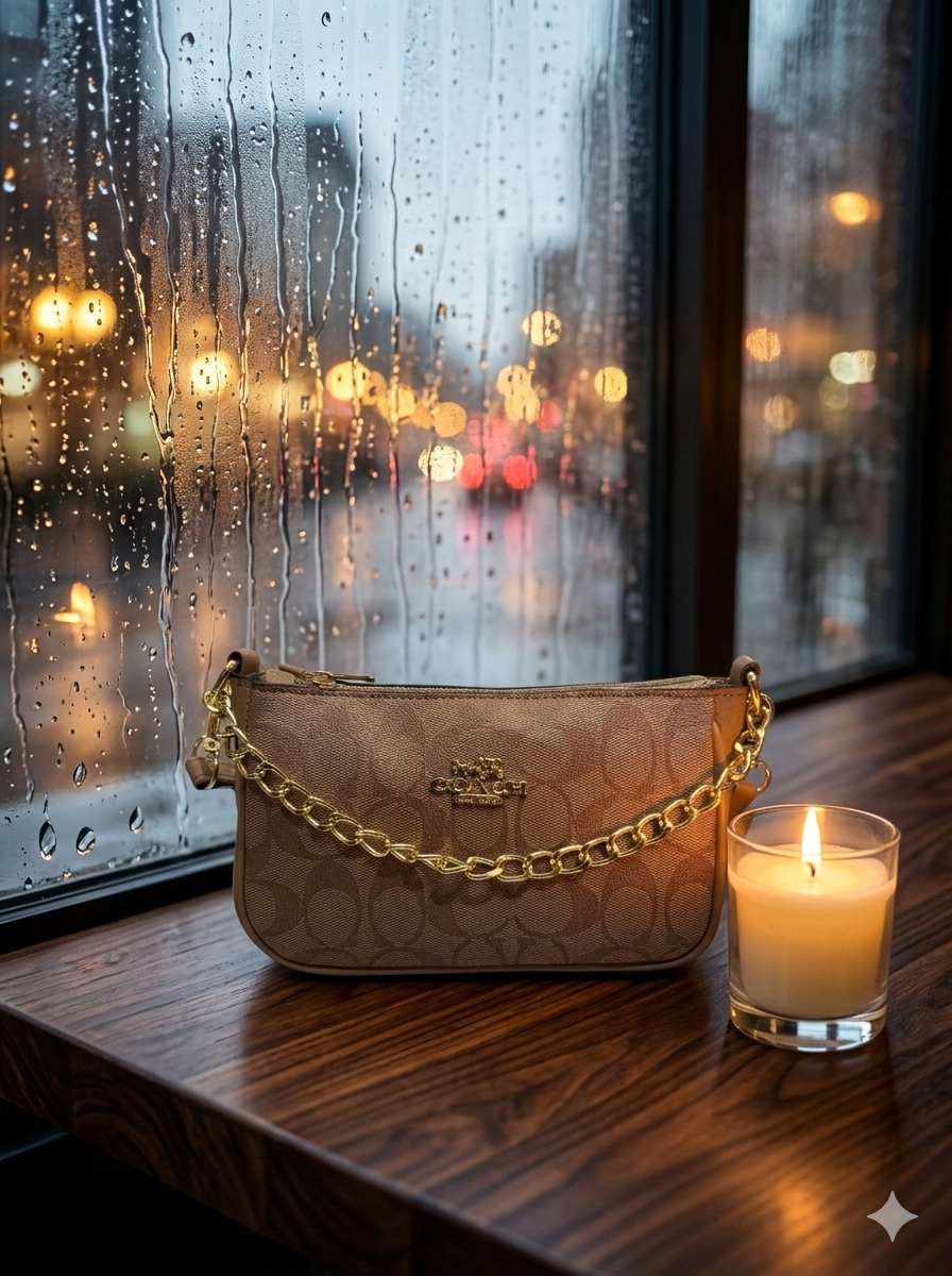 Caramel Chain Luxe Shoulder Bag